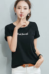 2021 summer women's care machine T-shirt female letter print round collar bottoming shirt T-shirt blouse wholesale 88868