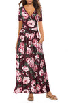 Amazon Wish eBay2021 summer new women's printing straps temperament V-neck pocket dress long skirt