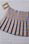 Pleated skirt female spring and summer 2021 new high waist black A word short skirt college wind autumn winter plaid half length skirt manufacturer