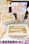 Japanese-style divided lunch box with tableware office worker with lunch box can be heated by microwave oven wheat straw bento box